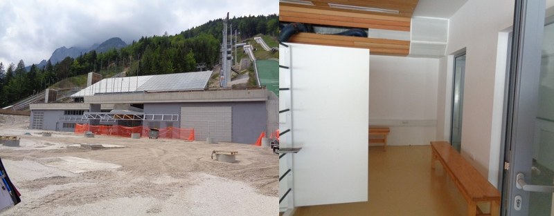 PLESKANJE STEN SERVISNEGA OBJEKTA - PLANICA NORDIJSKI CENTER